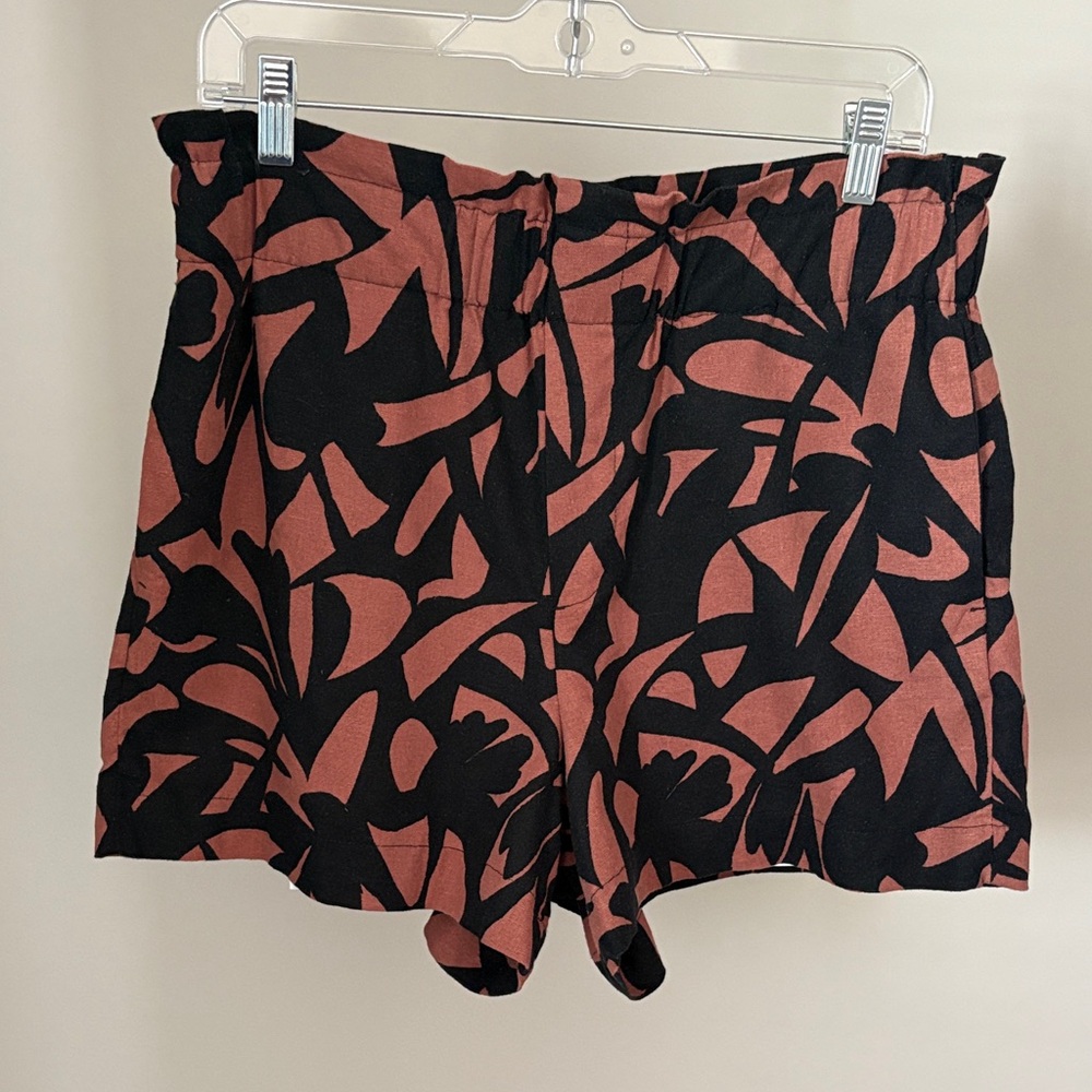 Black and Brown High Waist Women's Shorts